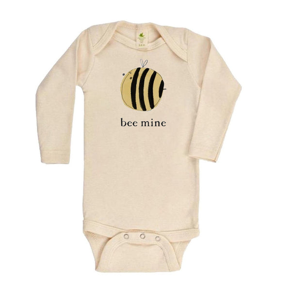 "Bee Mine" Long Sleeve Organic Bodysuit