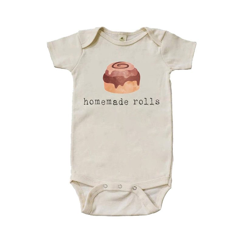 "Homemade Rolls" Short Sleeve Organic Bodysuit