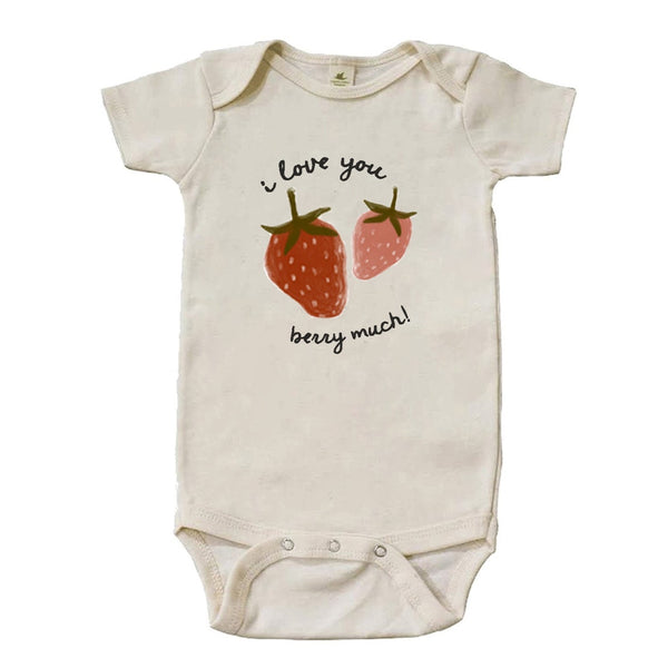 "I Love You Berry Much!" Short Sleeve Organic Bodysuit