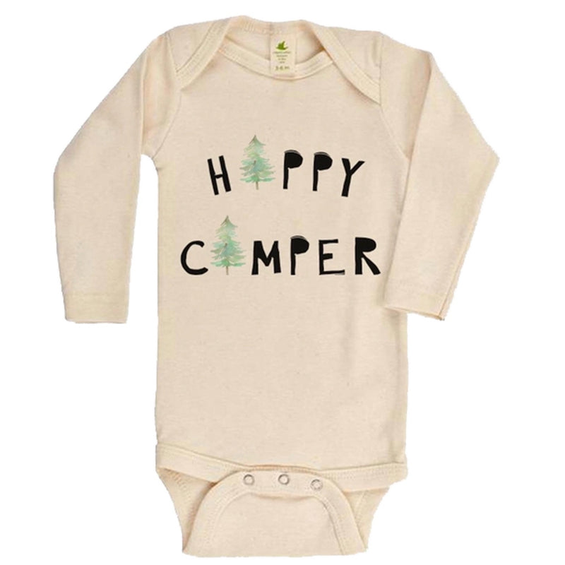 "Happy Camper" Long Sleeve Organic Bodysuit