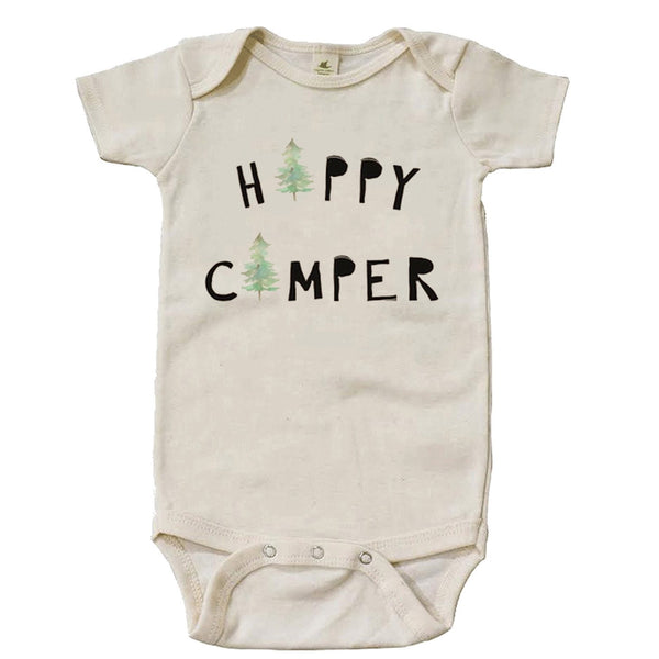 "Happy Camper" Short Sleeve Organic Bodysuit