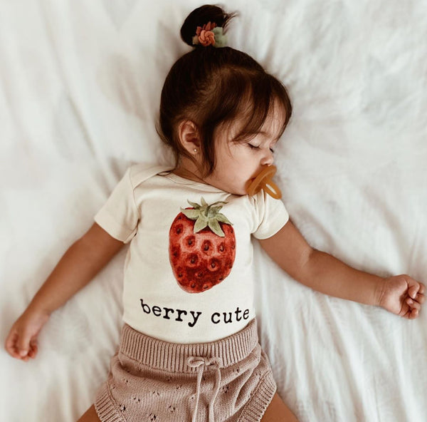 "Berry Cute" Short Sleeve Organic Bodysuit