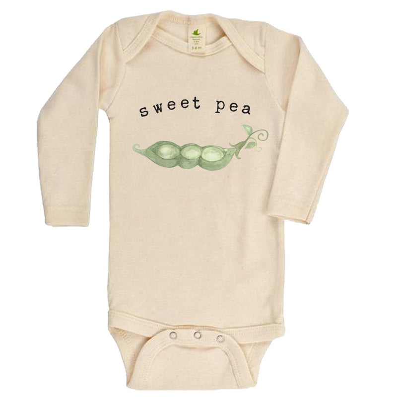 "Sweet Pea" Long Sleeve Organic Bodysuit