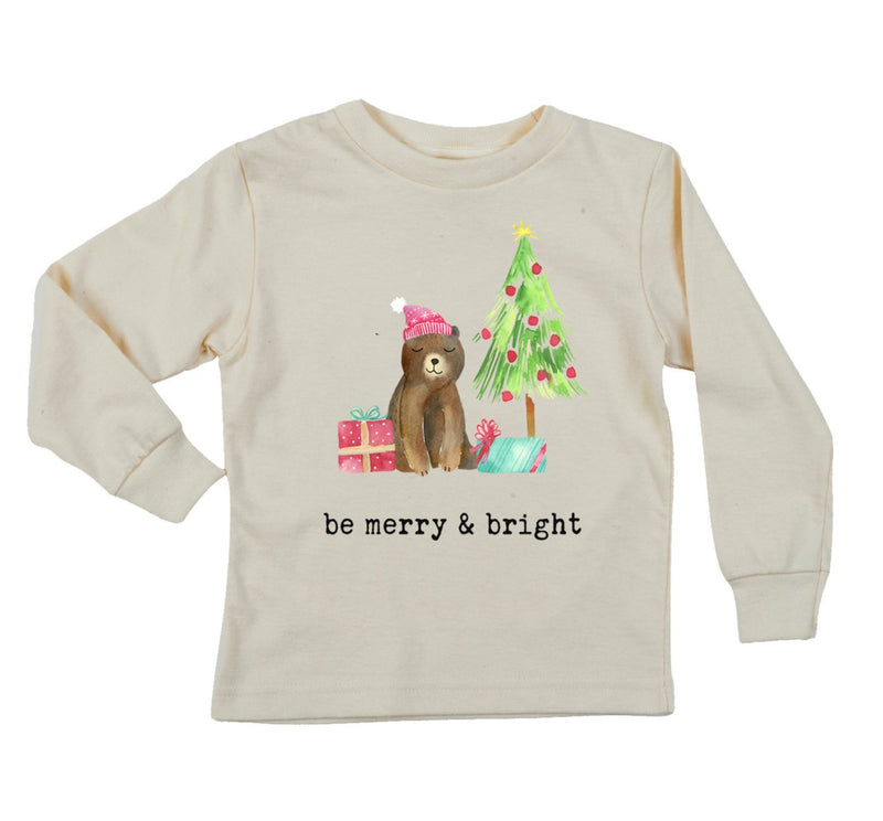"Be Merry & Bright" Long Sleeve Organic Tee