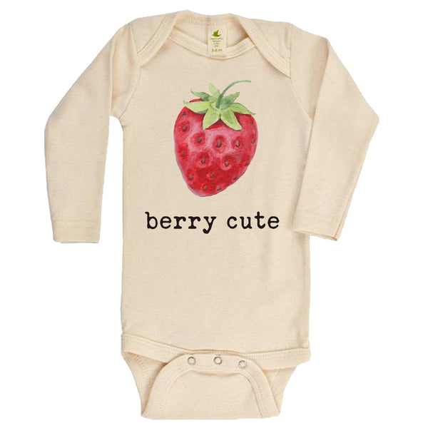 "Berry Cute" Long Sleeve Organic Bodysuit