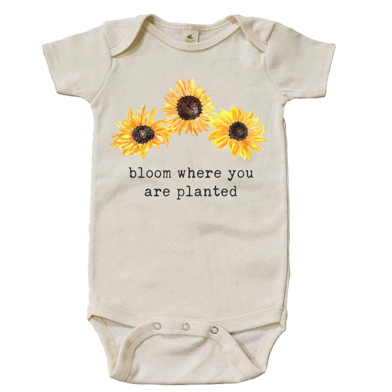 "Bloom Where You Are Planted" Short Sleeve Organic Bodysuit