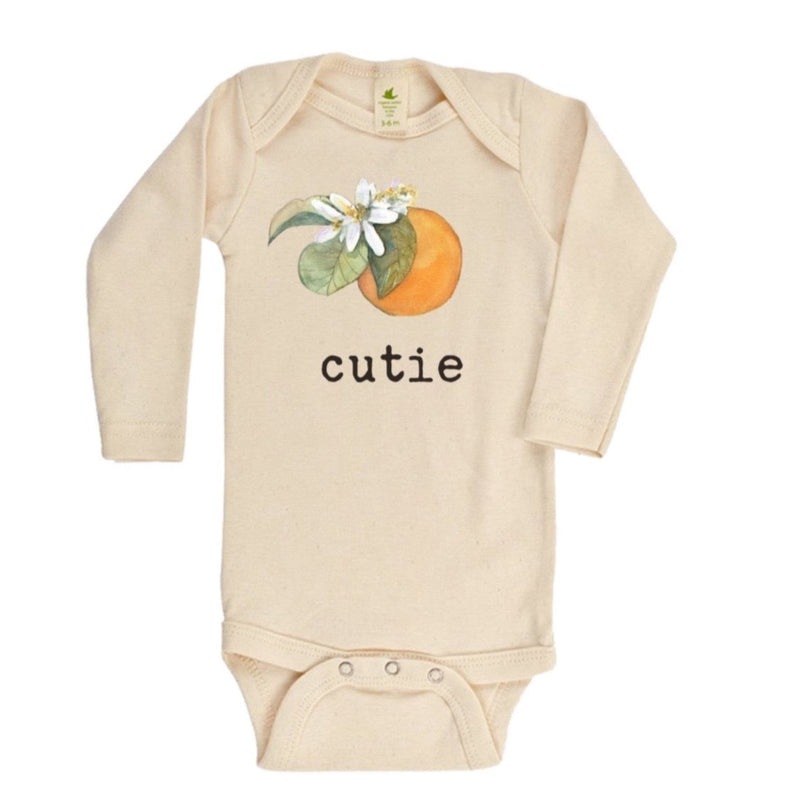 "Cutie" Clementine Long Sleeve Organic Bodysuit