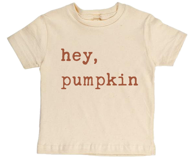"Hey Pumpkin" Rust Font Short Sleeve Organic Tee