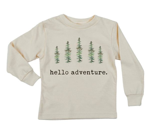 "Hello Adventure" Long Sleeve Organic Tee