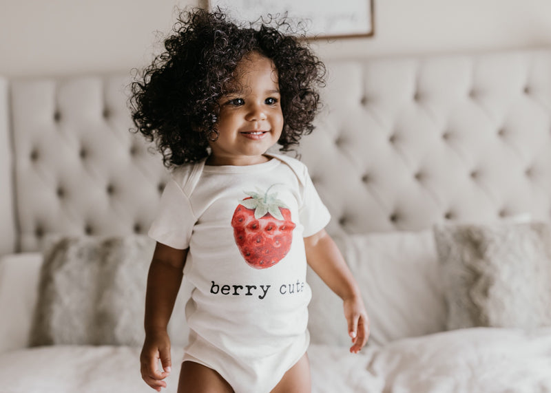"Berry Cute" Short Sleeve Organic Bodysuit