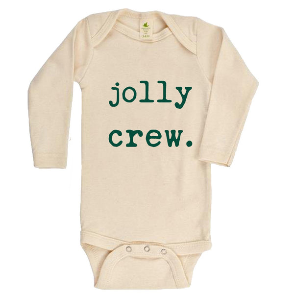 "Jolly Crew" Evergreen Long Sleeve Organic Bodysuit