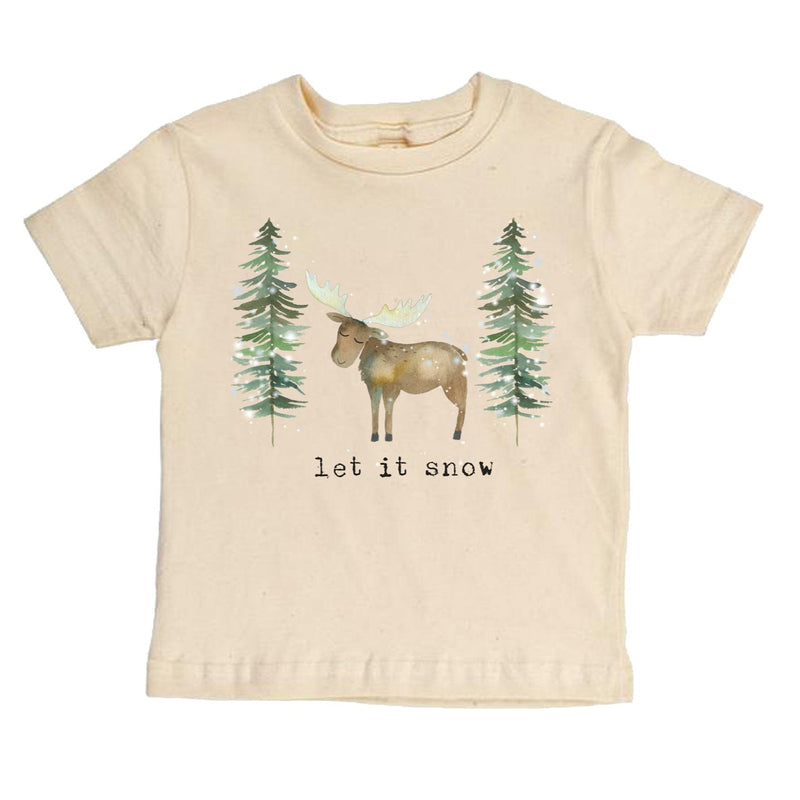 "Let It Snow" Moose Short Sleeve Organic Tee