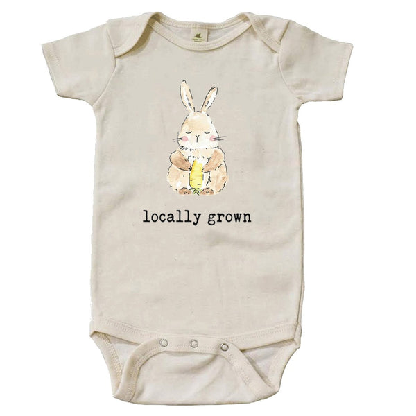 "Locally Grown" Bunny Short Sleeve Organic Bodysuit