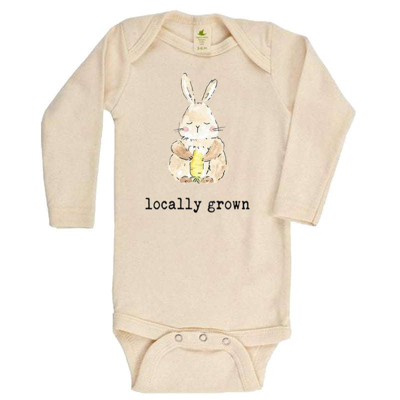 "Locally Grown" Bunny Long Sleeve Organic Bodysuit