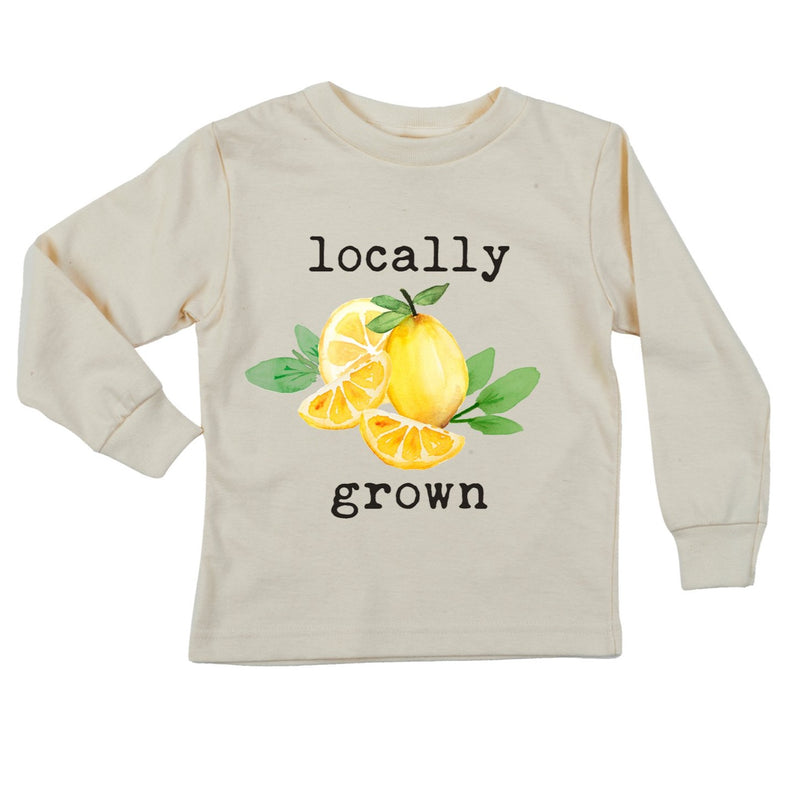 "Locally Grown" Lemon Long Sleeve Organic Tee