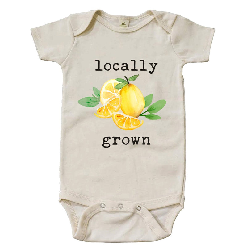 "Locally Grown" Lemon Short Sleeve Organic Bodysuit