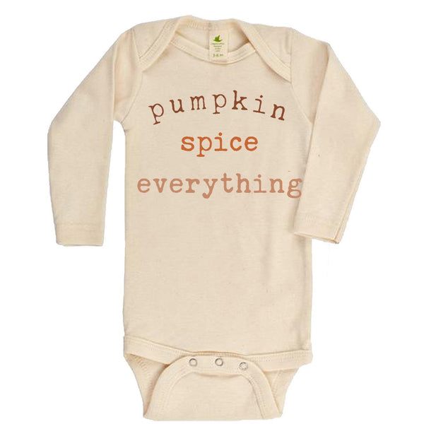 "Pumpkin Spice Everything" Long Sleeve Organic Bodysuit