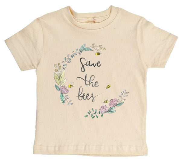"Save The Bees" Wreath Short Sleeve Organic Tee