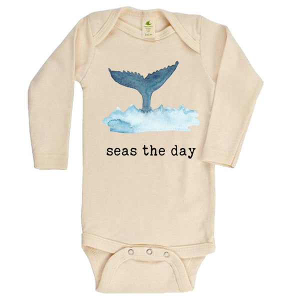 "Seas The Day" Long Sleeve Organic Bodysuit