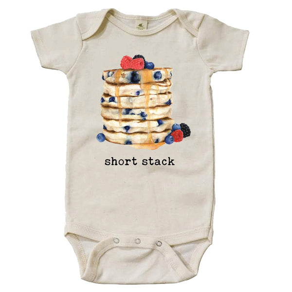 "Short Stack" Pancake Short Sleeve Organic Bodysuit