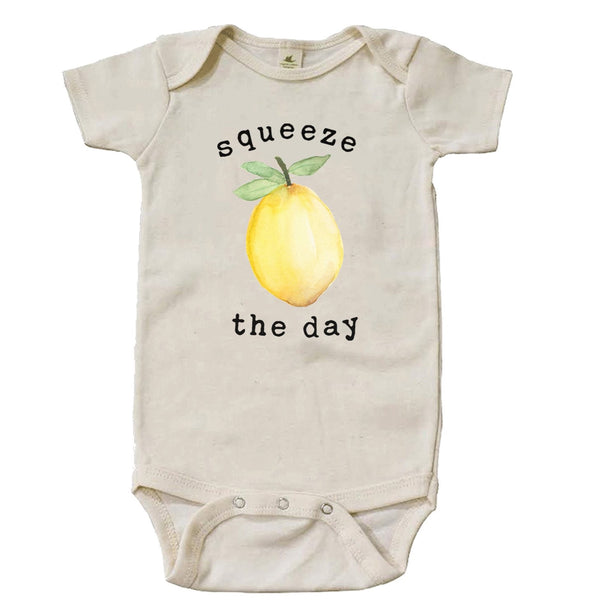 "Squeeze The Day"  Short Sleeve Organic Bodysuit